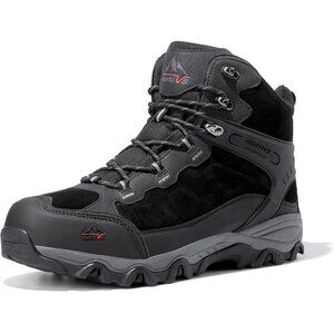 NORTIV 8 Men's Waterproof Hiking Boots Mid Trekking Mountaineering Shoes Black